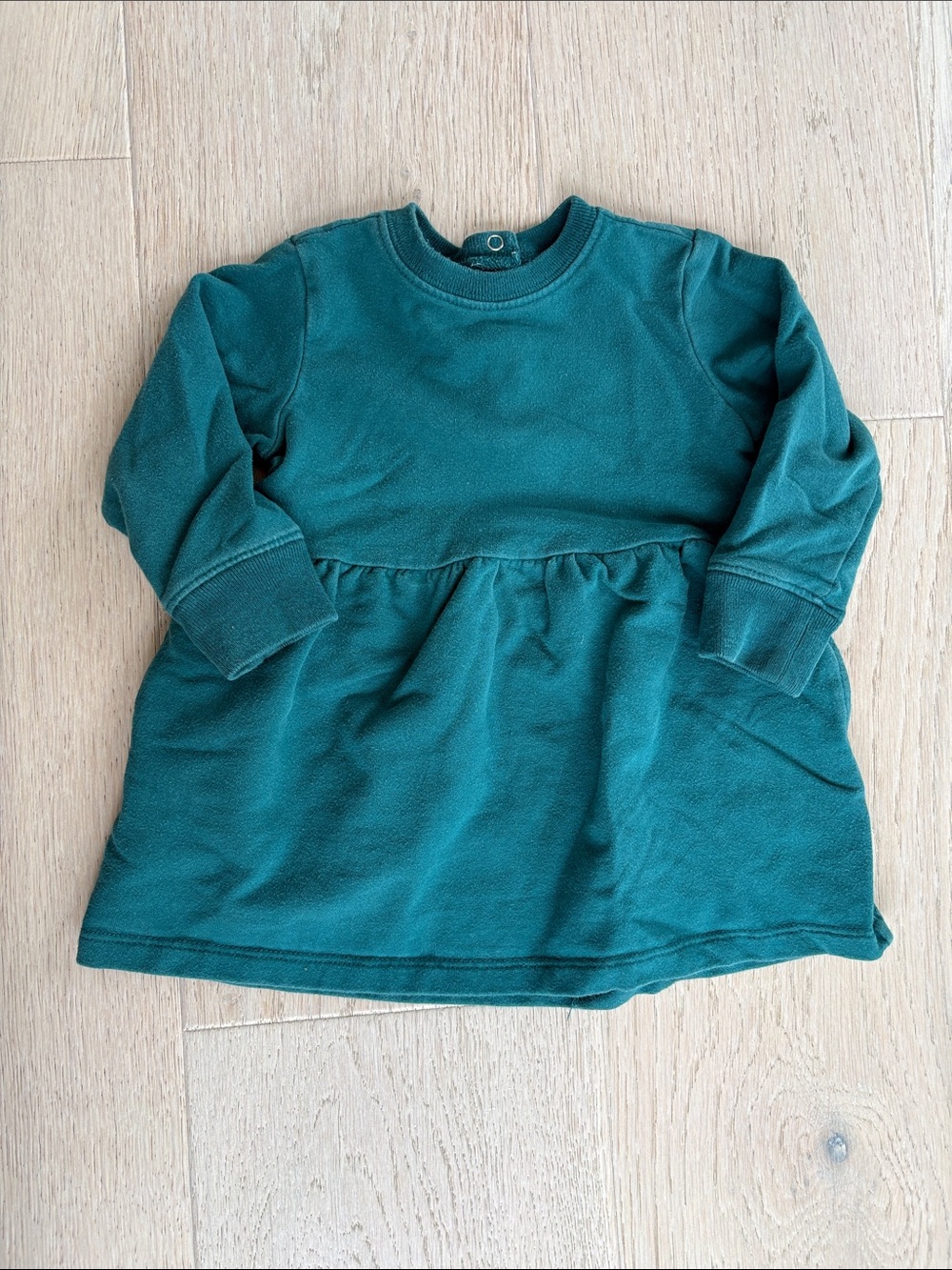 Kids Long-Sleeve Teal Dress Top